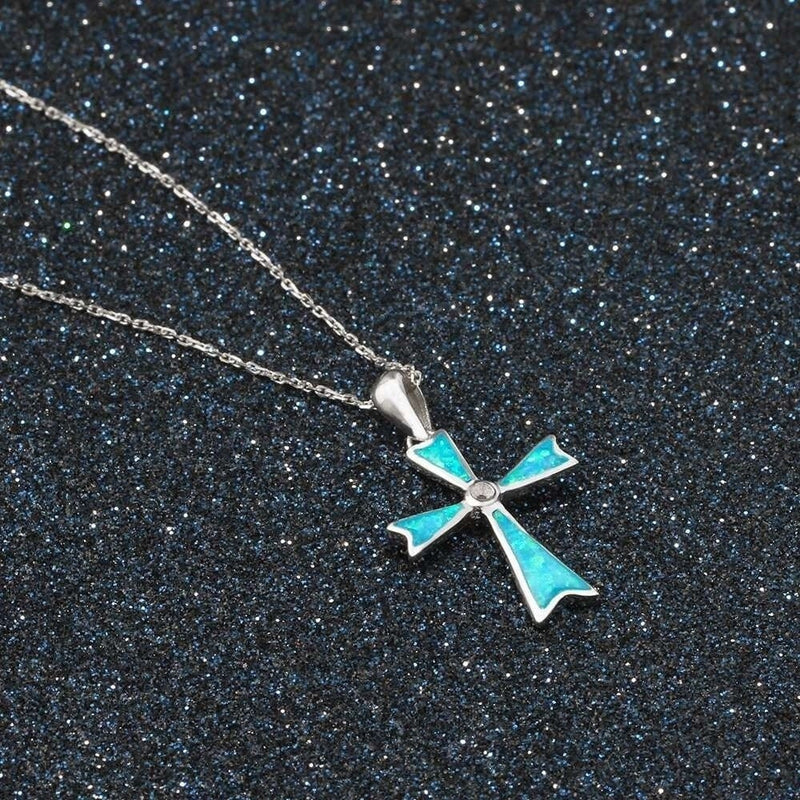 Tiffany Blue Cross Pendant Necklace