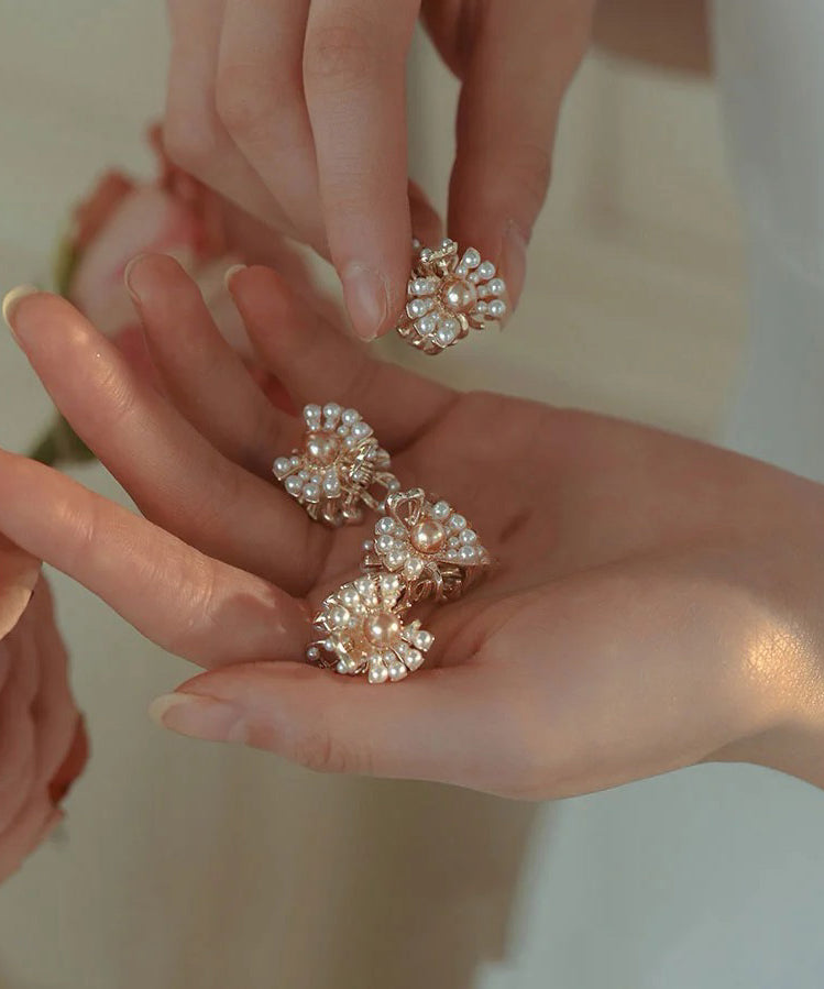 Gold Alloy Pearl Four Combinations Hairpin