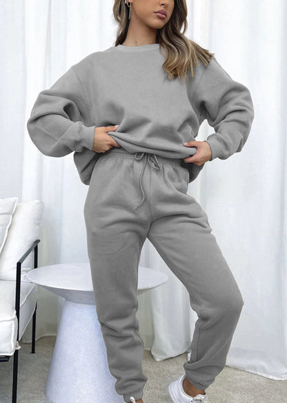 Green Tops and Pants Cotton Two Pieces Set Fall