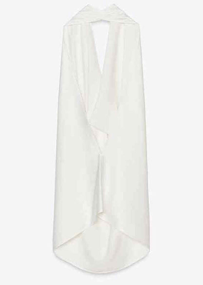 Original White Backless Tops Sleeveless