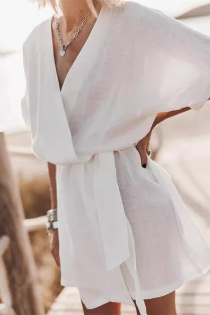 Simplicity Pocket V Neck a Line Dresses