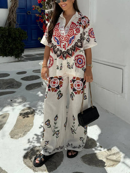 Unique and Exquisite Print Button-down Oversized Blouses