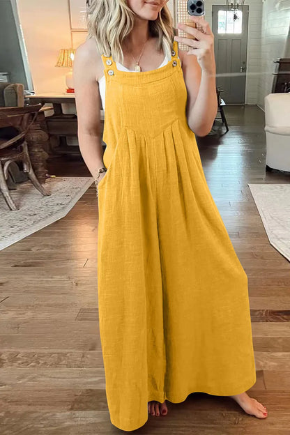 Street Pocket Square Collar Loose Jumpsuits(10 Colors)