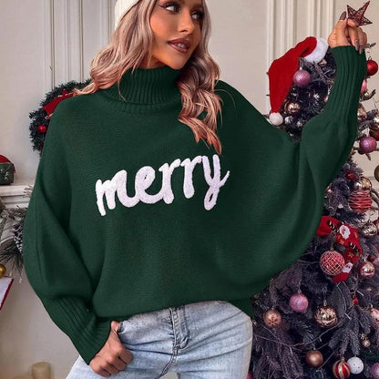 Festive Sweater for Women with Turtleneck