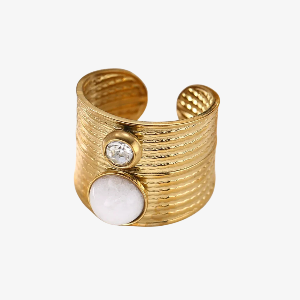 Cydney White Adjustable Rings Set