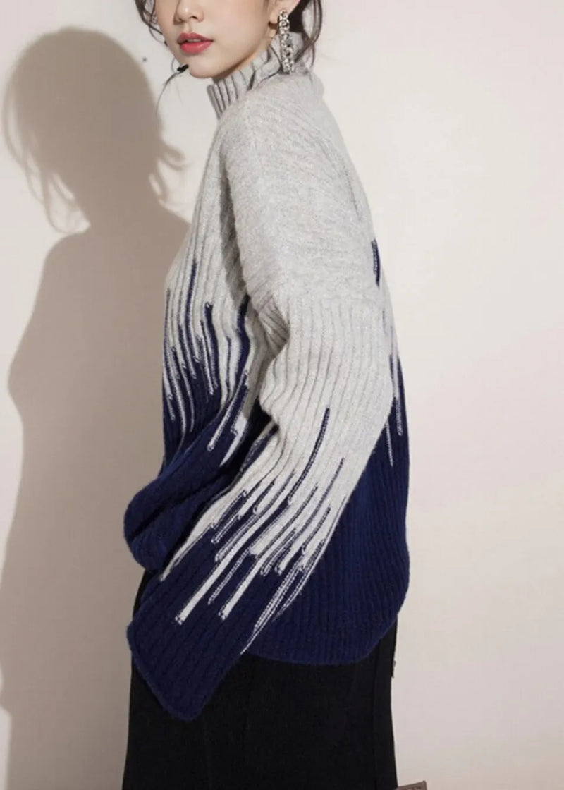 Beige Turtleneck Thick Knit Sweater Winter