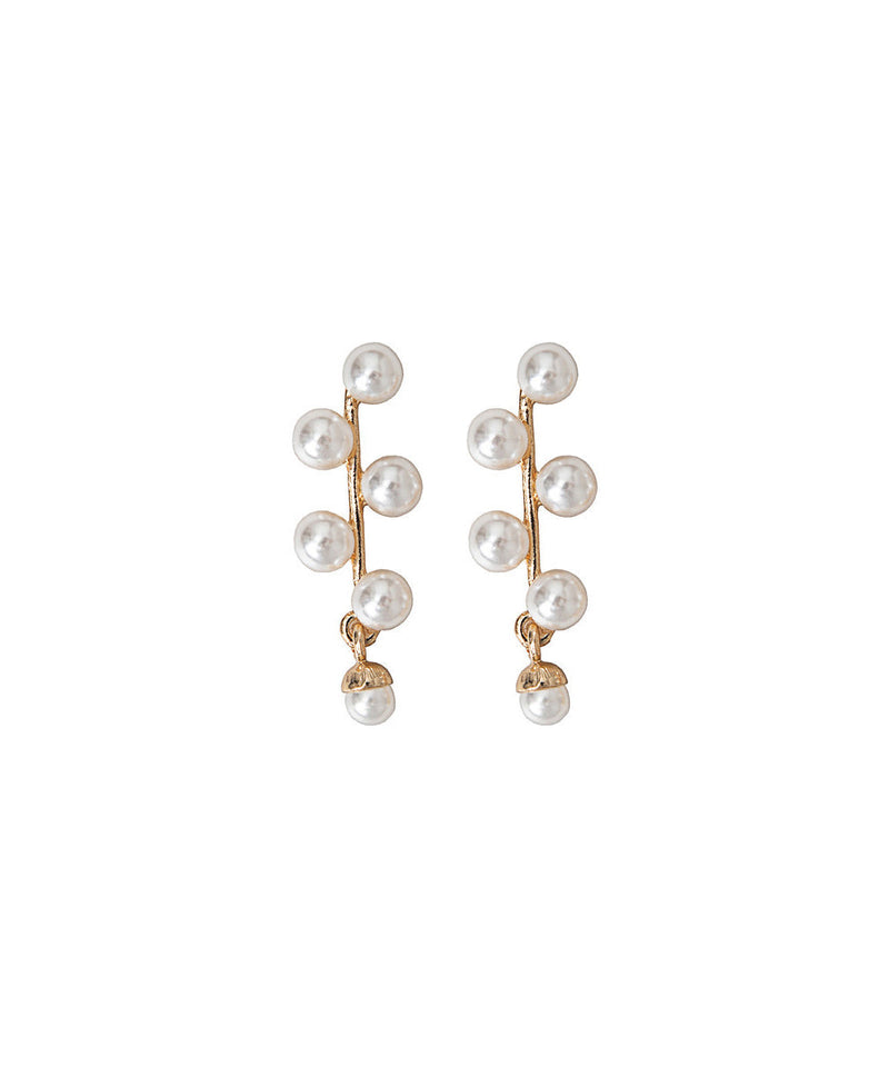 White Alloy Pearl Stud Earrings