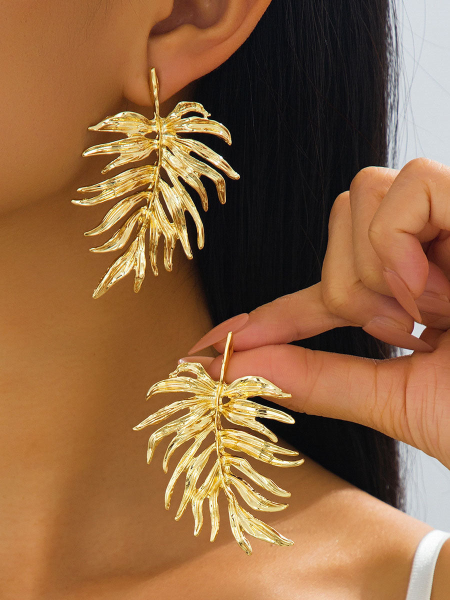 Geometric Leaves Shape Earrings Accessories