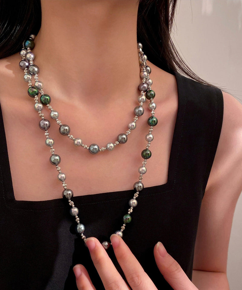 Boutique Pearl Zircon Long Necklace