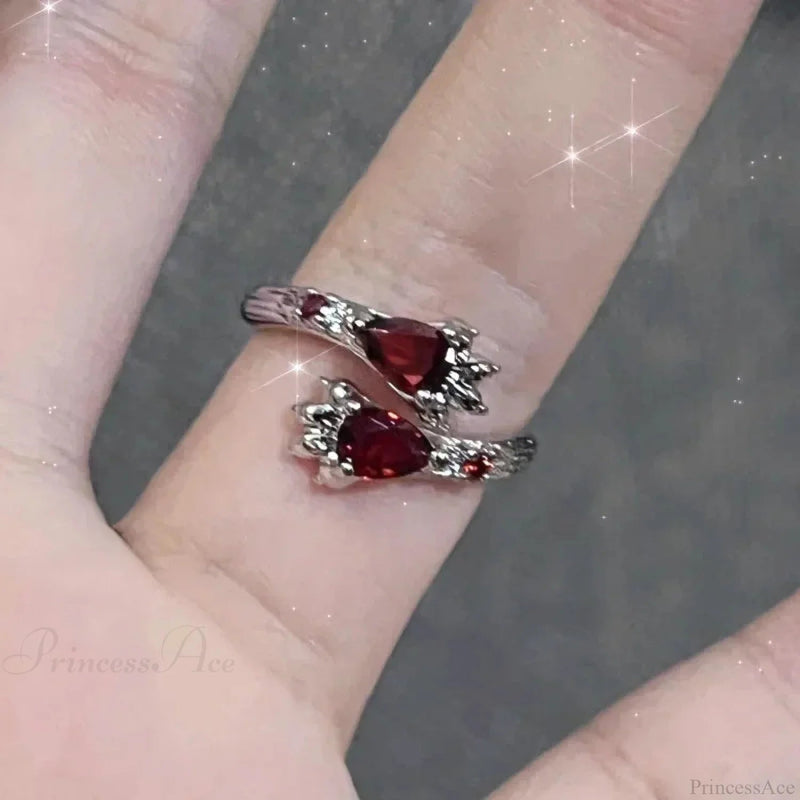 Crimson Crystal Affection Heart Gothic Band