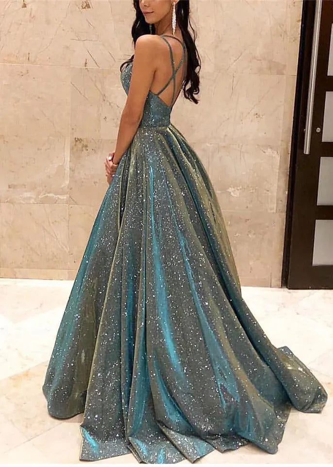 Boutique Grey Backless Sequins Summer Long Dress