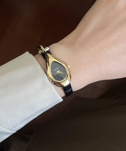 Silk Leather Tempered Glass Pipa Watches