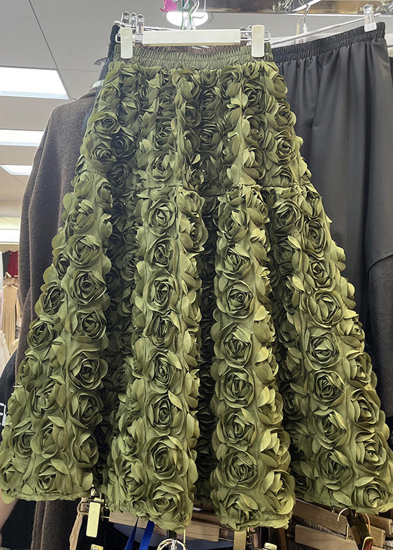 Boutique Rose Elastic Waist Tulle Maxi Skirts Spring