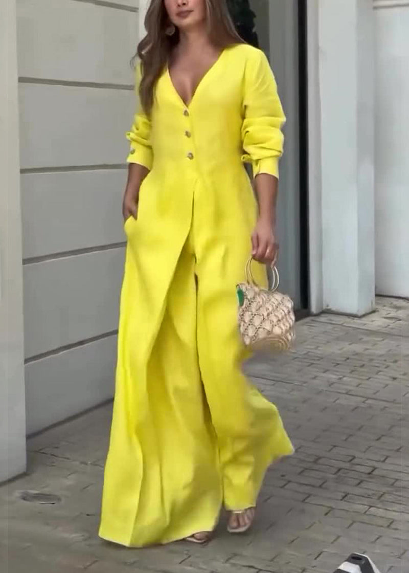 Yellow Comfortable Long Sleeve Dress