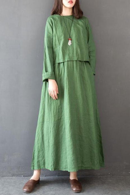 Linen Loose Maxi Dresses for Spring