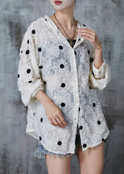 Apricot Tasseled Embroidered Spandex Hooded Jackets Fall