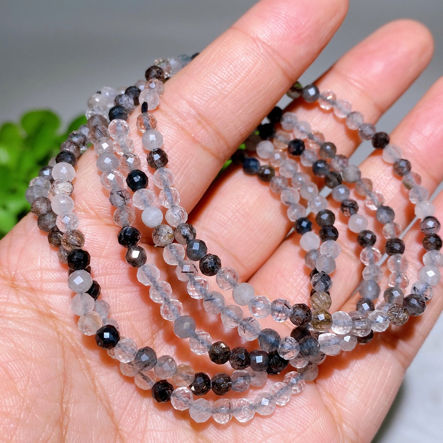 4mm Rose Quartz Faceted Crystal Healing Bracelet