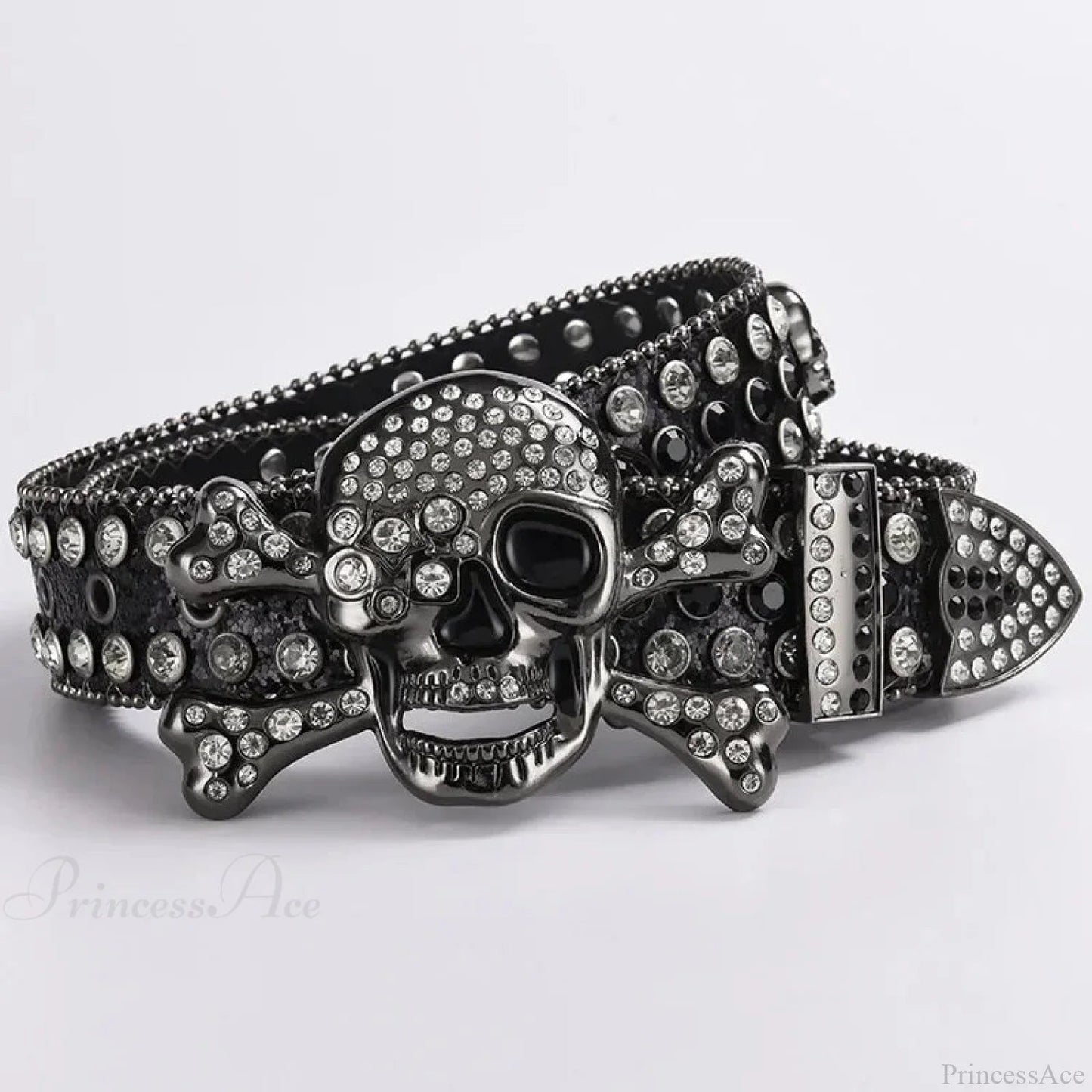 Rebellious Dark Skull Diamond Rhinestone Belt