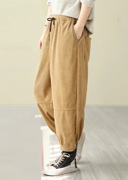 Diy Yellow Oversized Warm Fleece Pants Trousers Spring