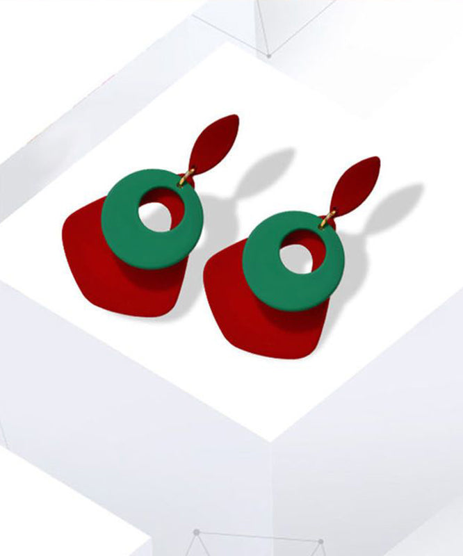 Colorblock Sterling Silver Alloy Acrylic Drop Earrings