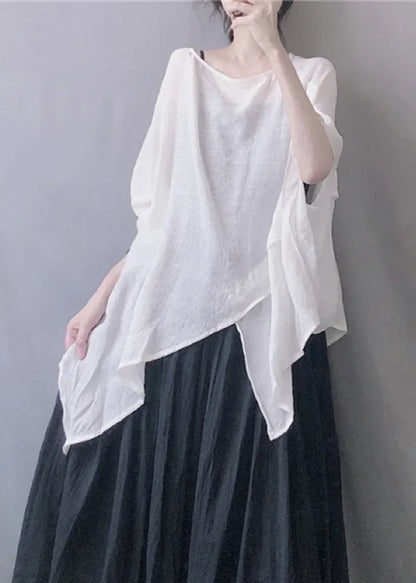 White O-neck Top Summer