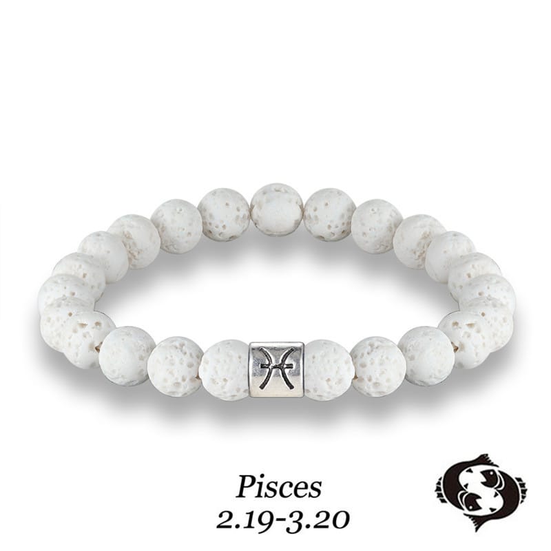 Handmade Lava Stone Zodiac Bracelet