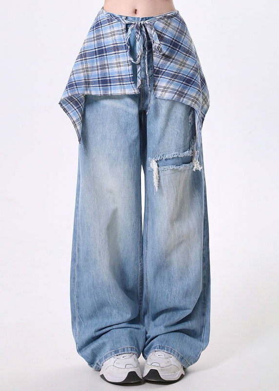 High Street Detachable Skirt Design Wide Leg Pants Spring