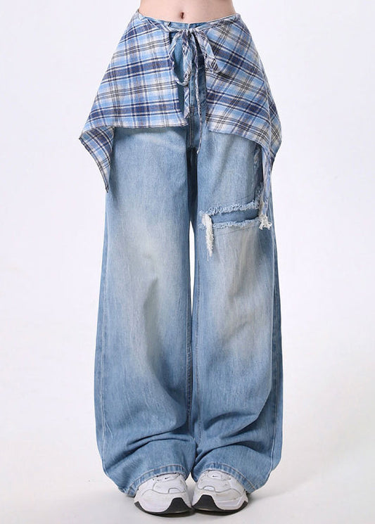 High Street Detachable Skirt Design Wide Leg Pants Spring