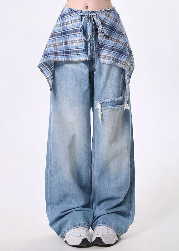 High Street Detachable Skirt Design Wide Leg Pants Spring