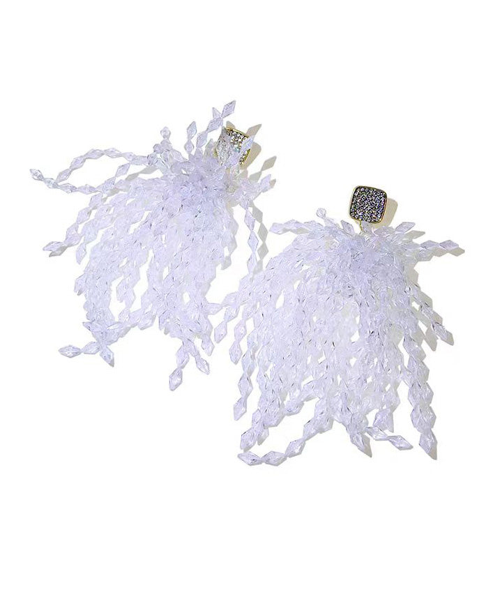Boutique Tassel Crystal Zircon Stud Earrings