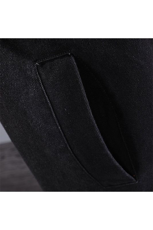 Hooded Patchwork Hooded Denim Jacket Long
