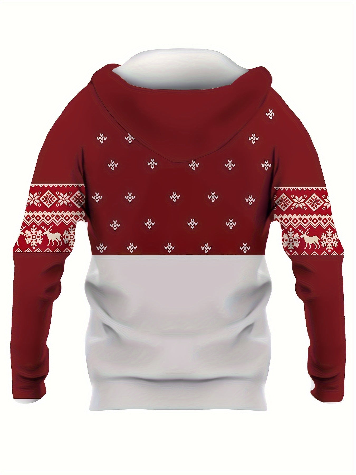 Hoodie with Christmas Print Polyester Merry Christmas Reindeer Design