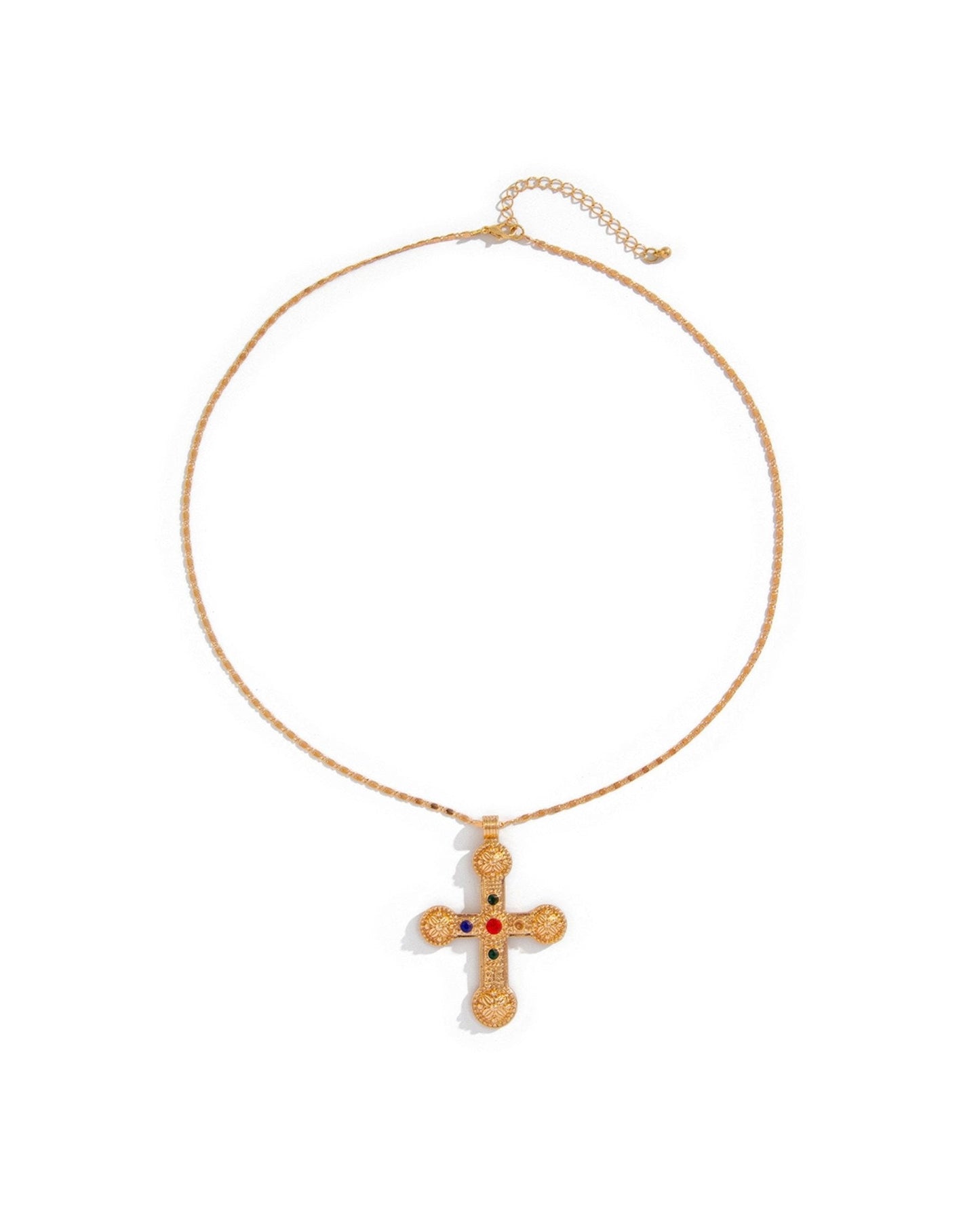 Kathryn Multicolor Cross Necklace