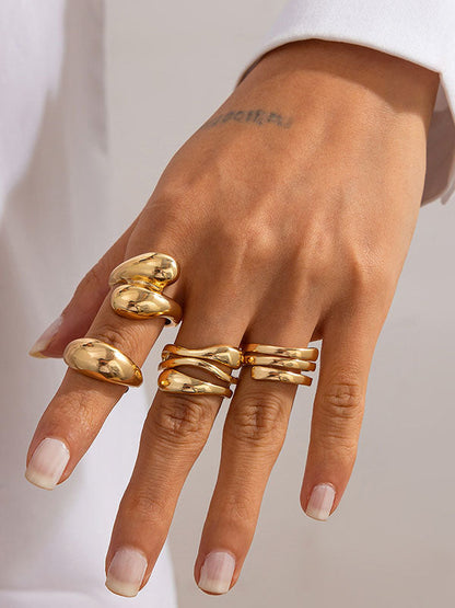 Geometric Color Rings Accessories