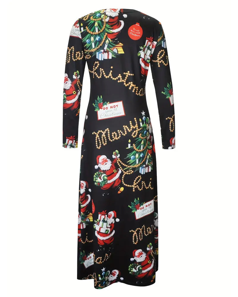 Slim Christmas Printed Long Sleeve