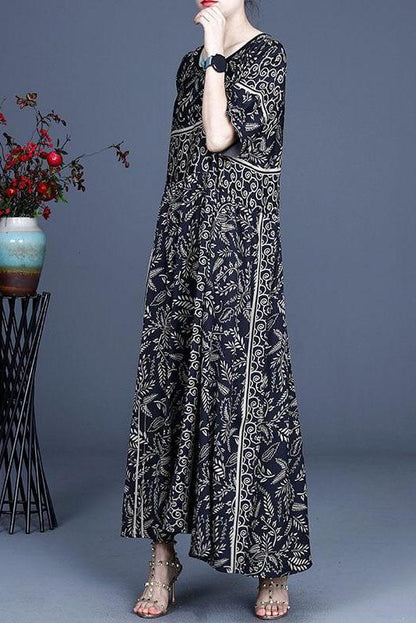 Leaf Retro Maxi Dress