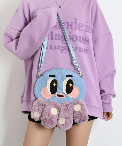Octopus Shaped Fuzzy Fur Fluffy Message Bag