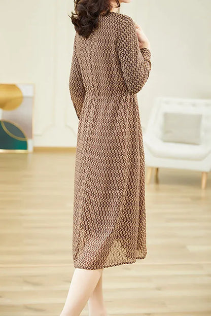 - Polka Dot Jacquard Chiffon Dress