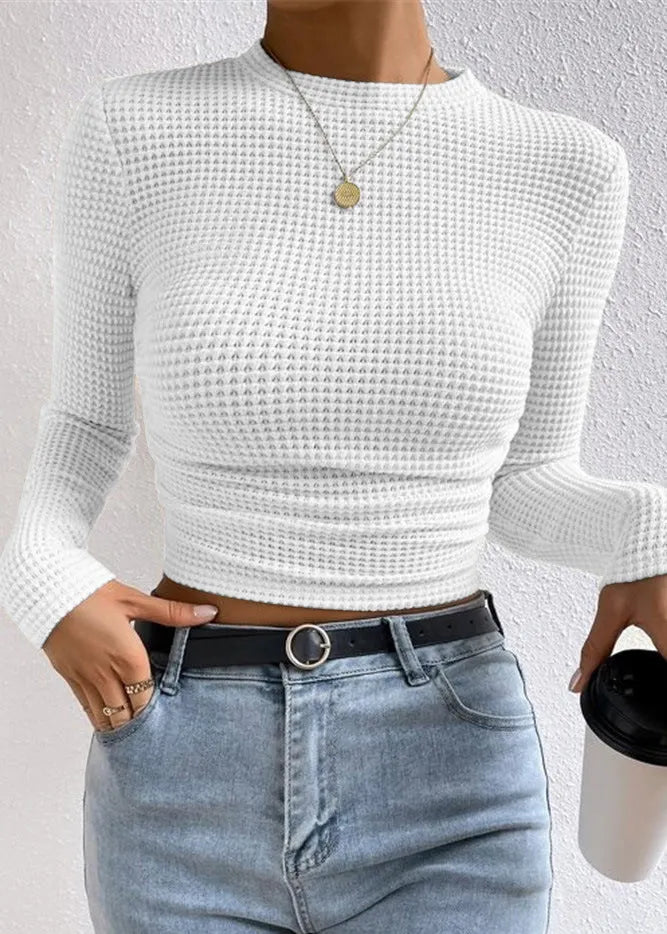 Versatile Apricot O-neck Slim Fit Cotton T Shirt Spring