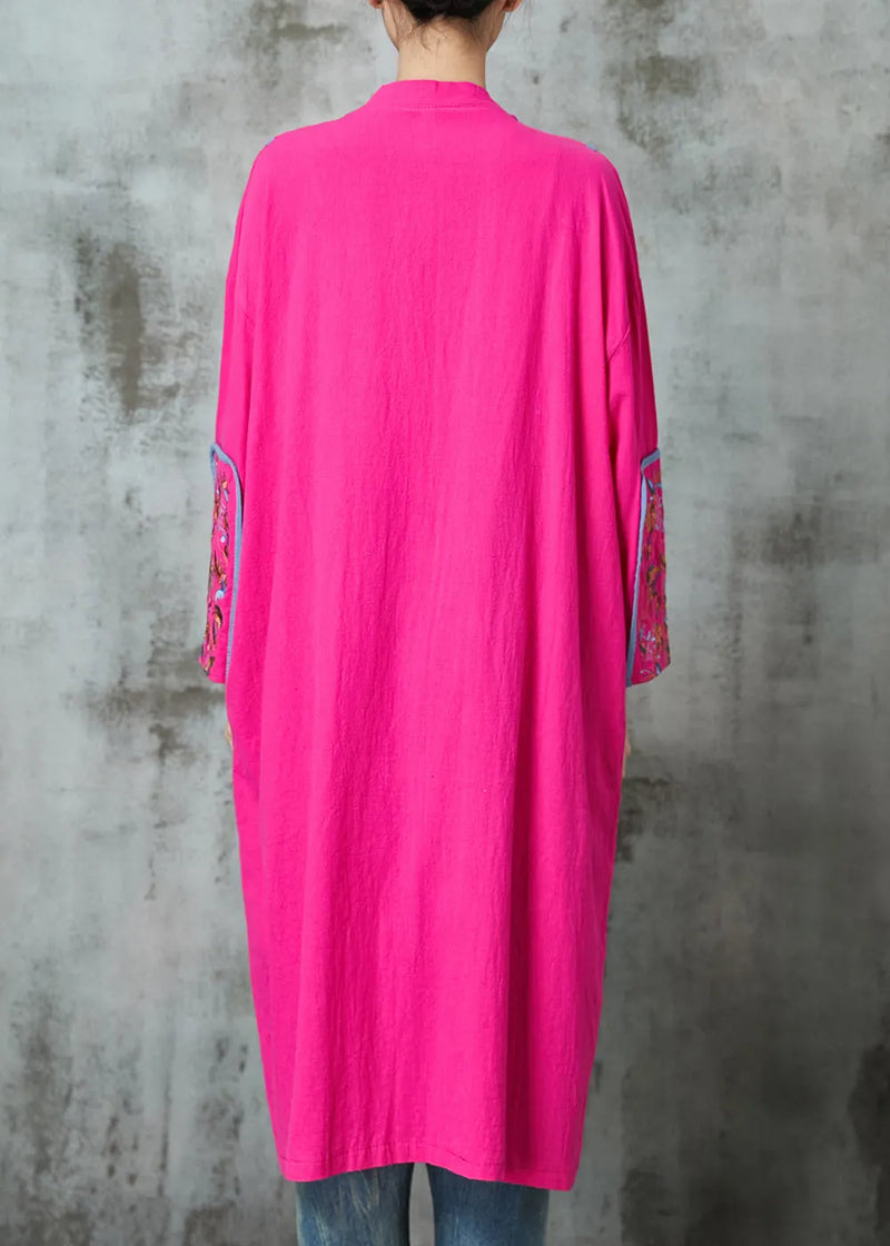 Rose Print Linen Loose Cardigan Spring