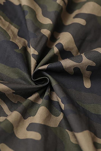 Limited Stock- Camouflage Polo Collar Cotton Shirt Dress