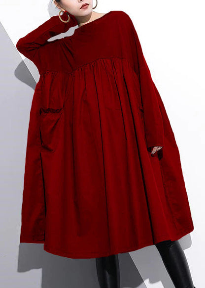 Purple Shift Dress Cotton Clothing Dress