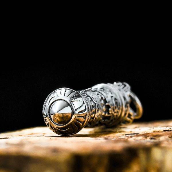 Sterling Silver Vajra Pestle Amulet Pendant Necklace