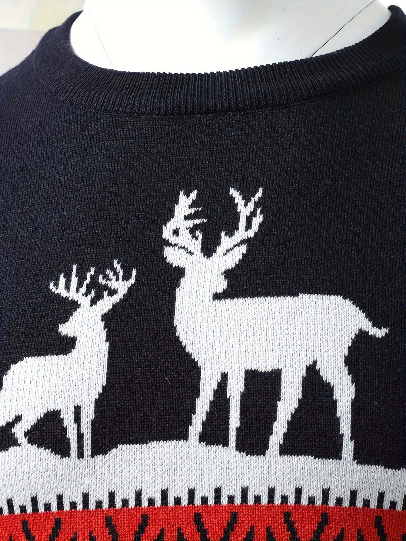 Christmas Cardigan with Reindeer Motif Cotton Festive