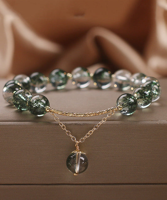 Original Design Green Alloy Crystal Beads Charm Bracelet