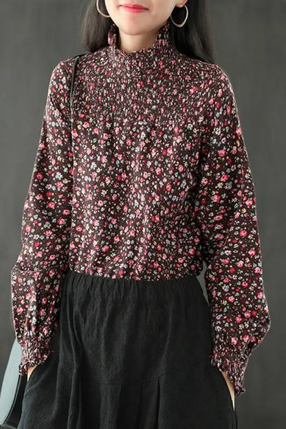 Autumn Elastic High Neckline T-shirt
