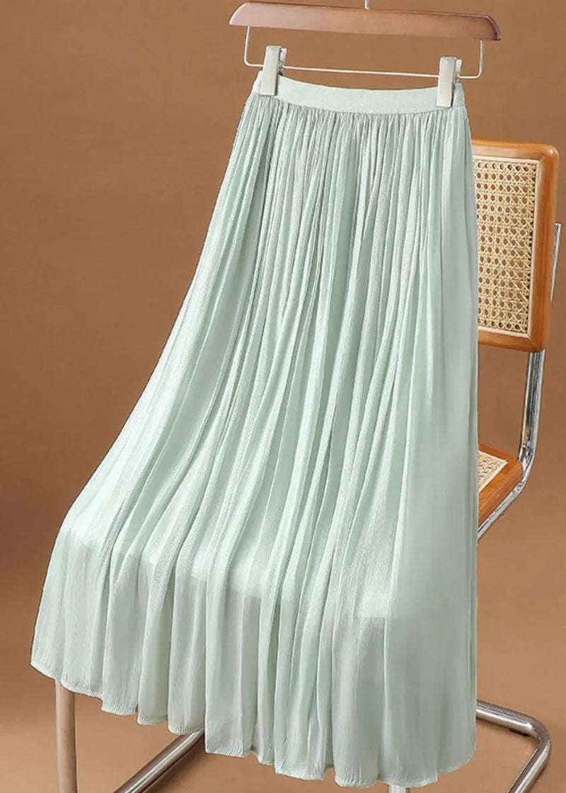 Simple White Wrinkled Chiffon Skirt Summer
