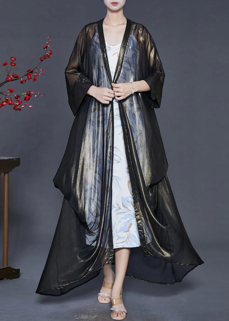 Unique Blackish Green Oversized Silk Upf 50+ Cardigans Spring
