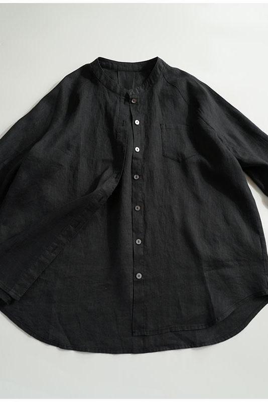 Simple Linen Blouse Tops