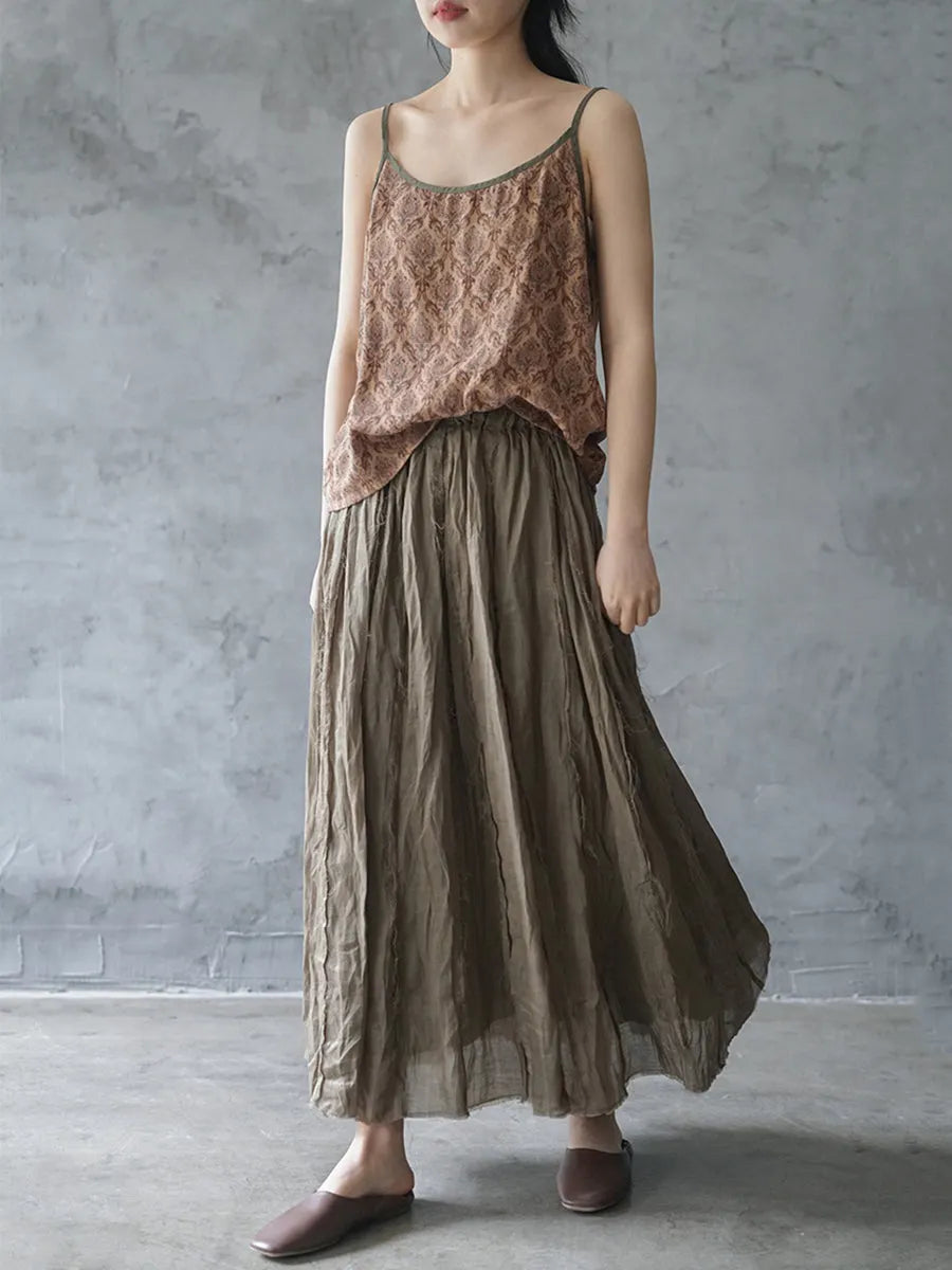 Summer Print Linen Vest